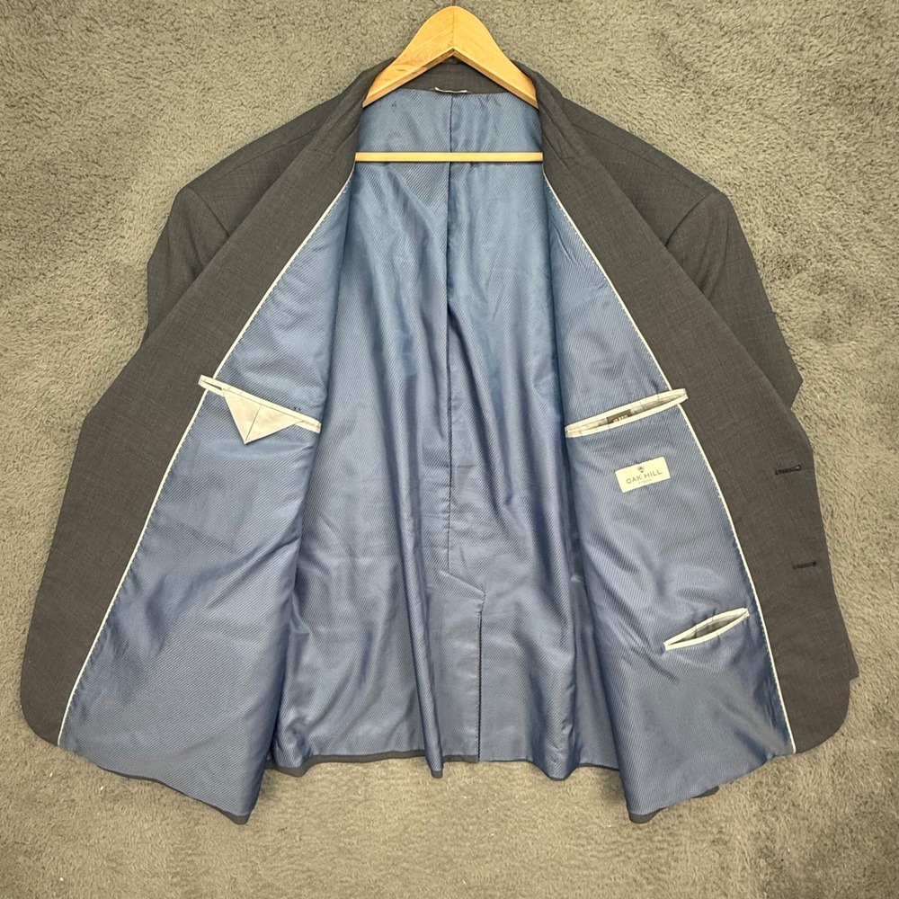 Oak Hill Blazer Mens 60 REG Grey Two Button Sport Coat DXL Big and Tall - Picture 12 of 12